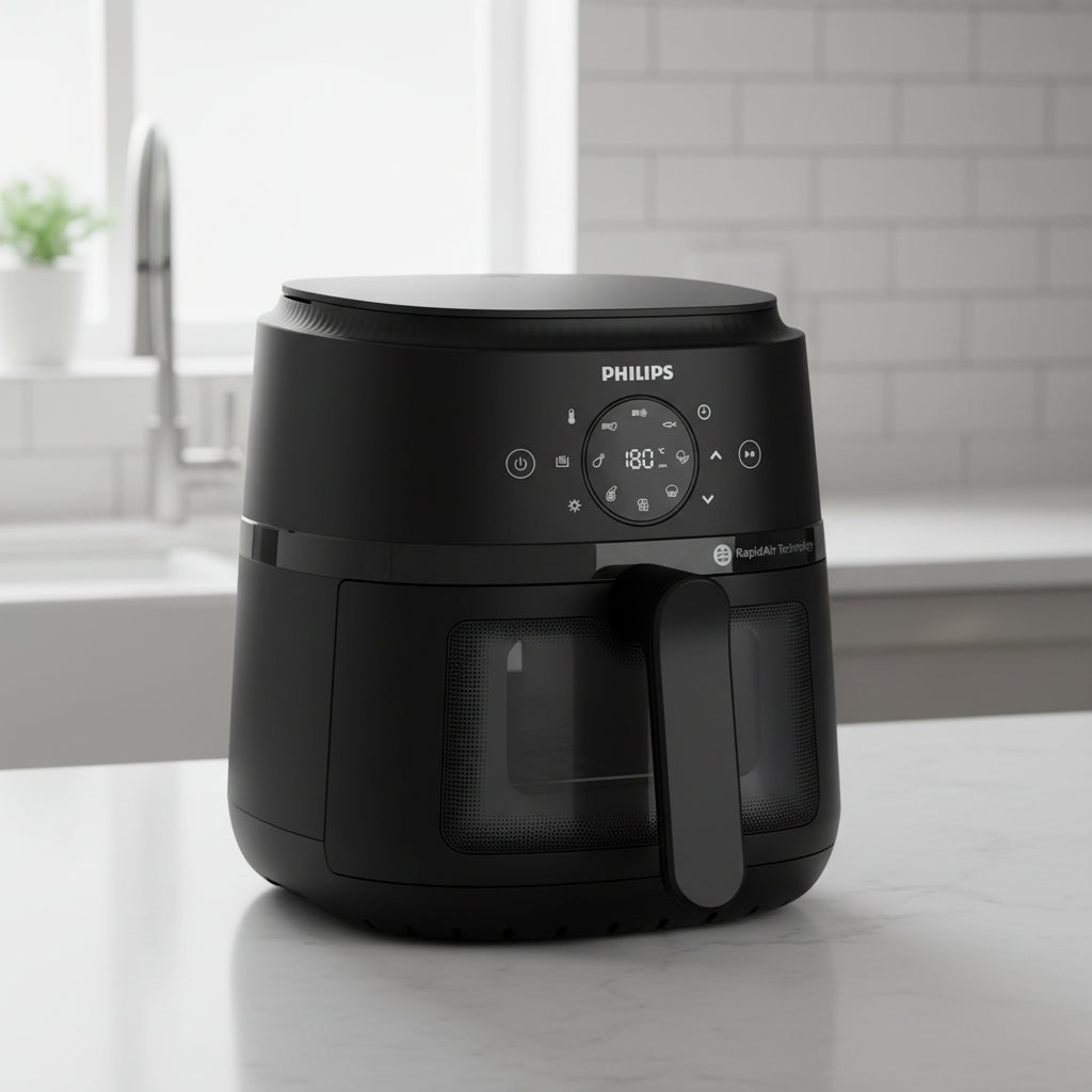 2000 Series 4.2L air fryer with 1500W power and RapidAir technology for healthier frying, baking, roasting, and grilling NA220/09.
