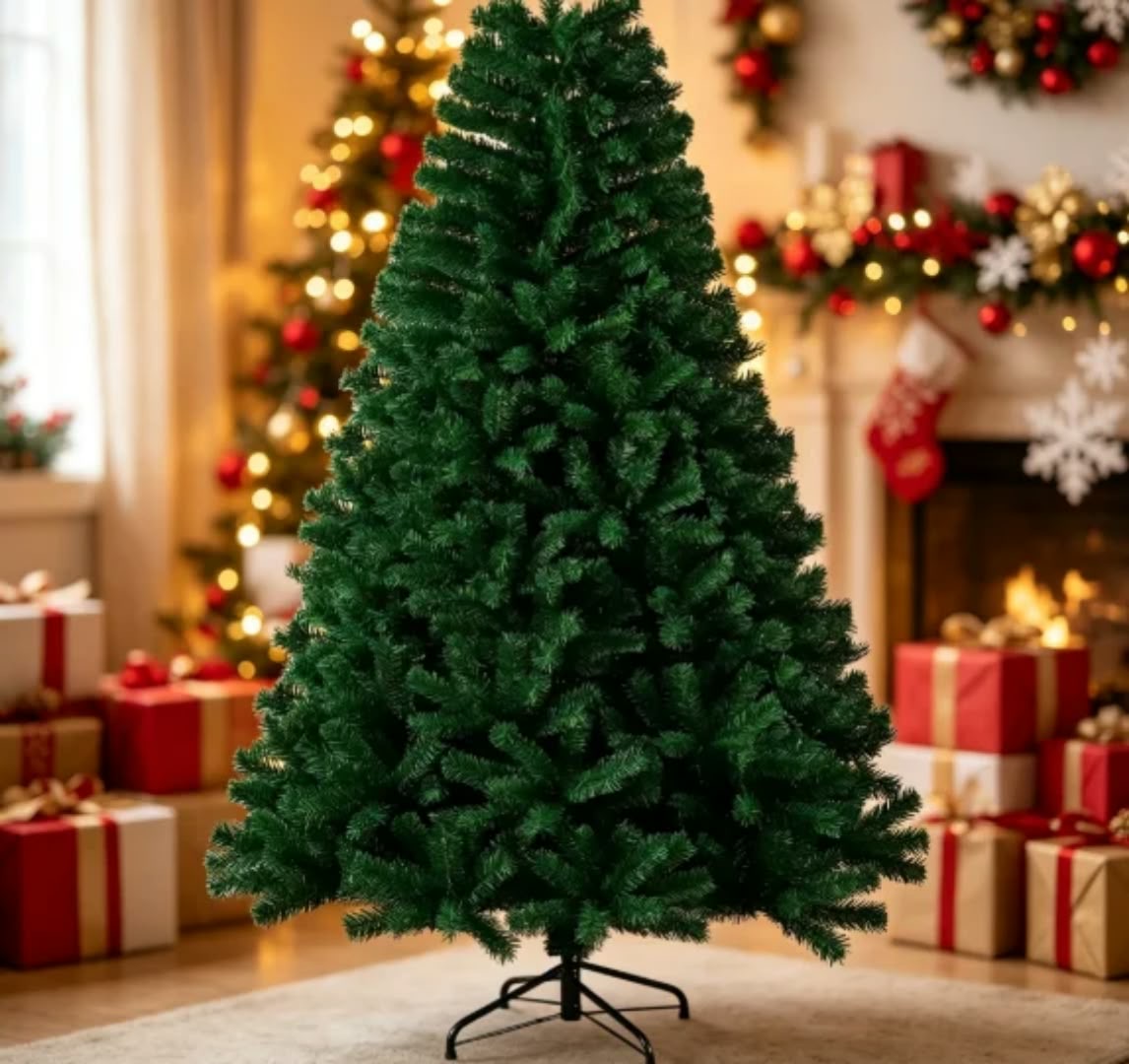 Dense green artificial Christmas tree available in 7 ft and 8 ft heights. Available in Nairobi, Kenya.