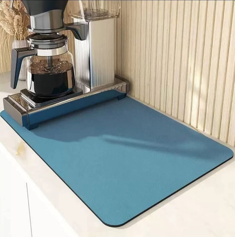 Blue Variant: Diatom mud rubber dish drying mat 40 × 50cm in blue, available in Nairobi, Kenya