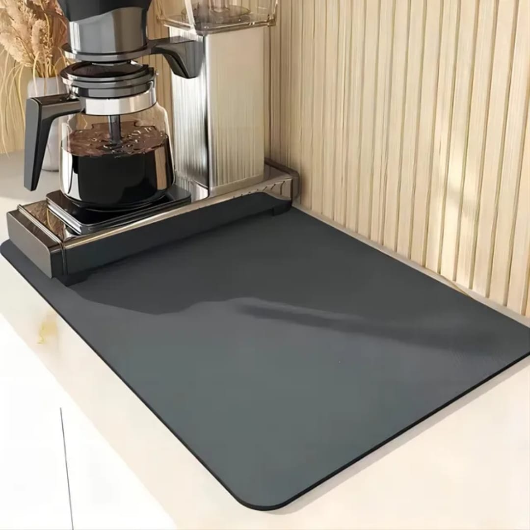 Grey Variant: Diatom mud rubber dish drying mat 40 × 50cm in grey, available in Nairobi, Kenya