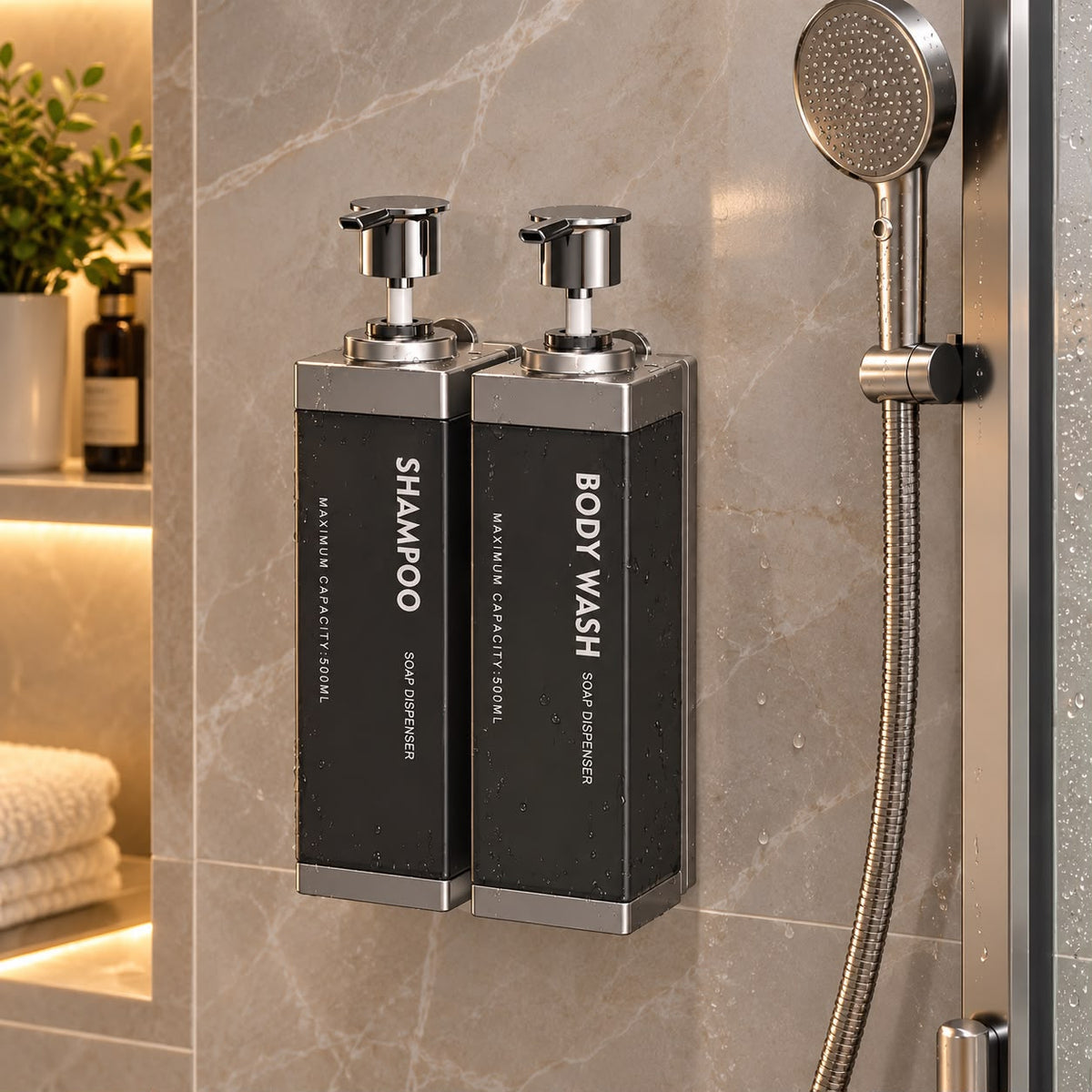 Wall-Mounted Soap, Shampoo & Gel Dispenser