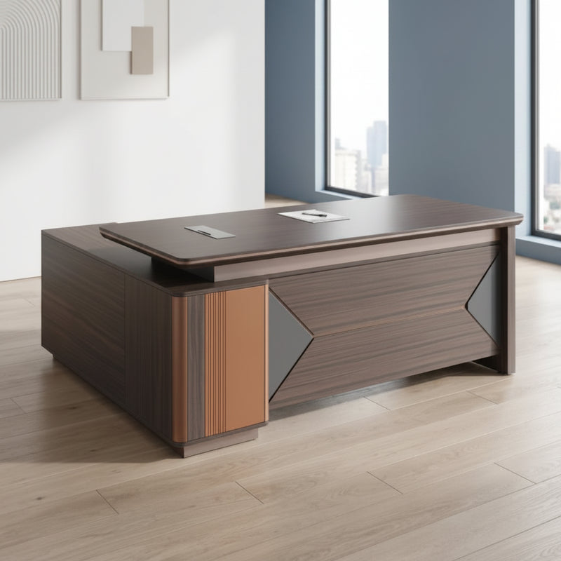 2.4m L shaped executive office desk with side return modern professional workstation for office use