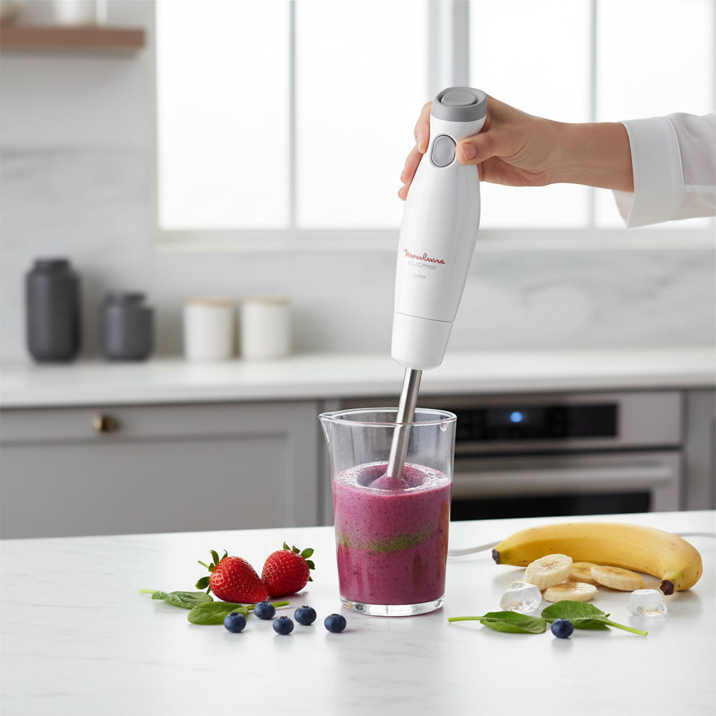 Moulinex 450W hand blender with 800ml beaker, model DD45A127.