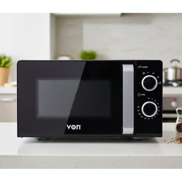 von 20l 700w solo microwave oven black mechanical control kitchen appliance compact microwave oven