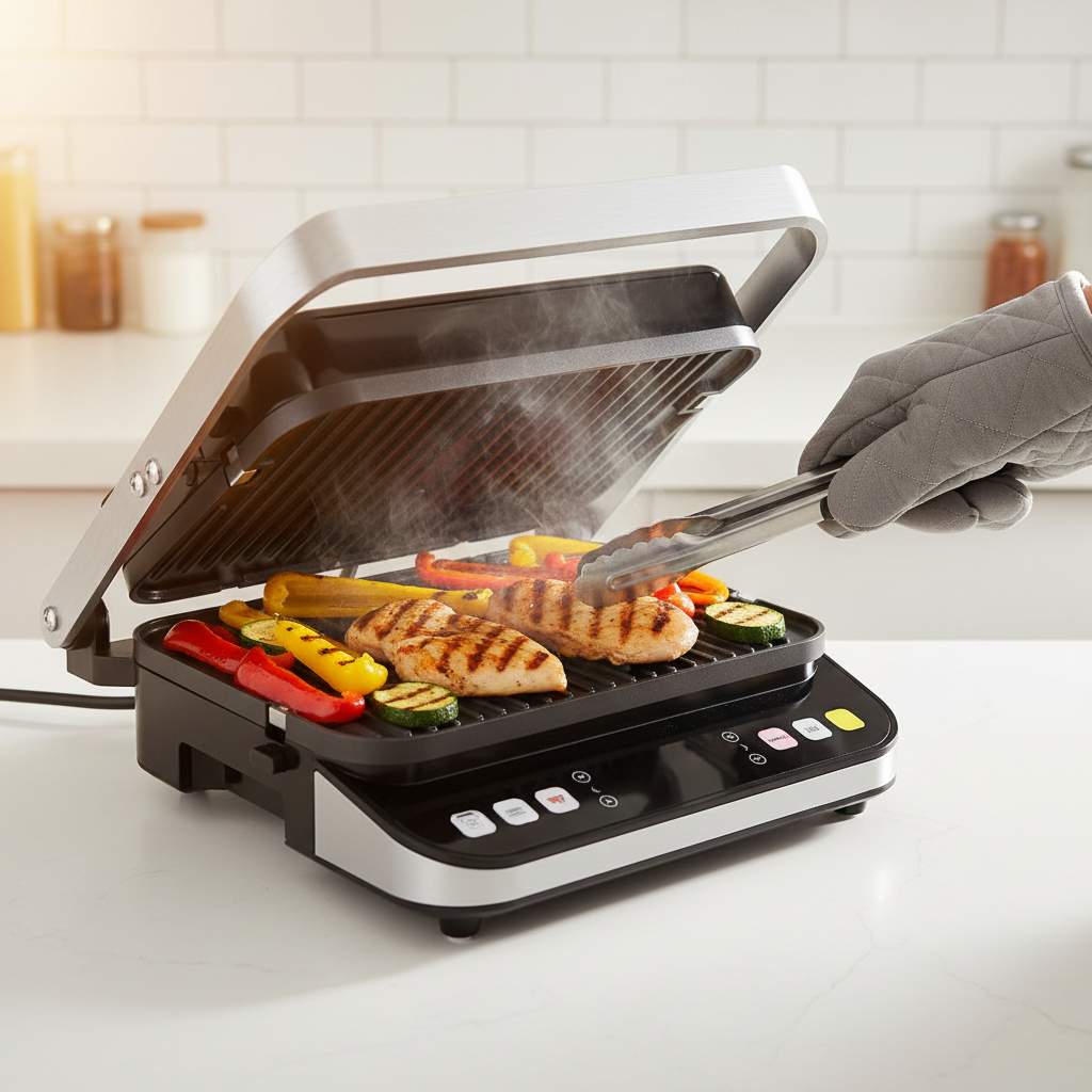 AENO EG1 2000W Electric Grill – 3-in-1 Grill, BBQ & Oven with LED Touch Control