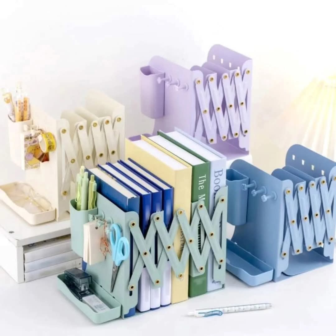 expandable metallic bookshelf with magnetic pen holder, available in Nairobi, Kenya