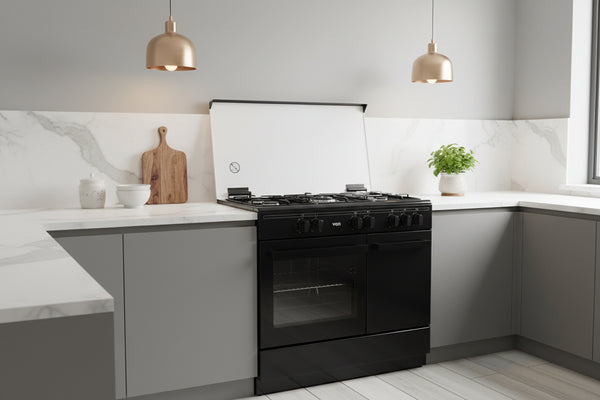 90x60 freestanding cooker 5 gas burners electric oven gloss black wok burner multifunction kitchen stove rotisserie oven appliance