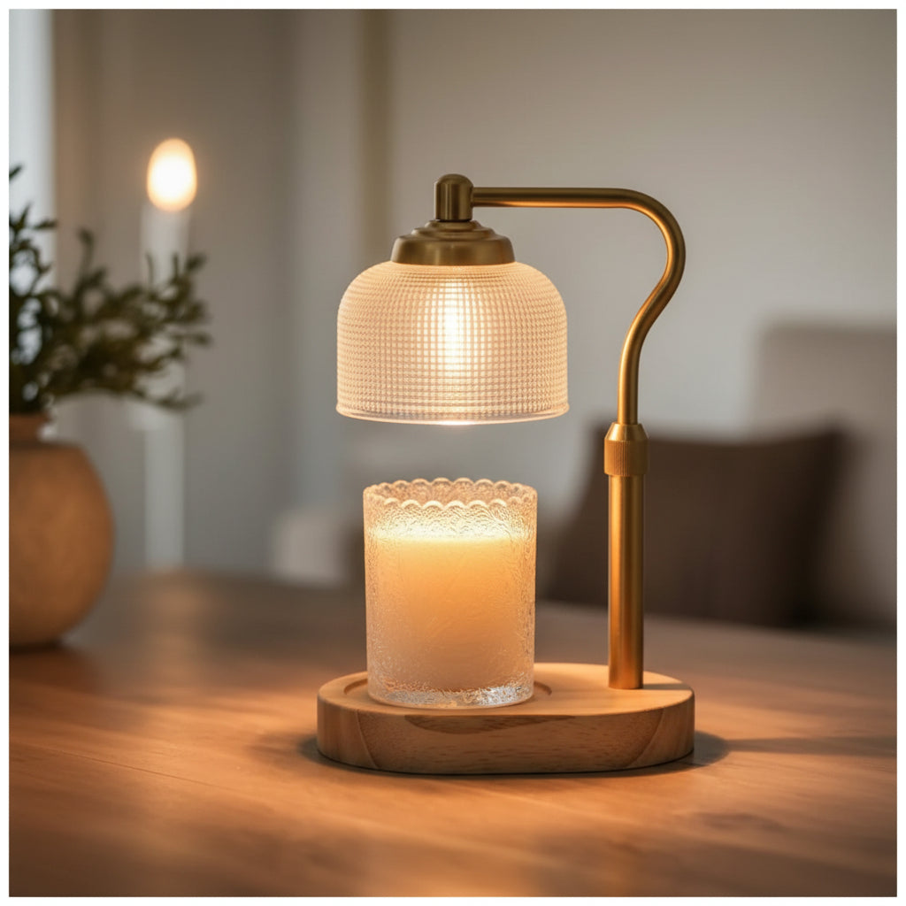 glass dimmable electric candle warmer with glass shade, gold, available in Nairobi, Kenya
