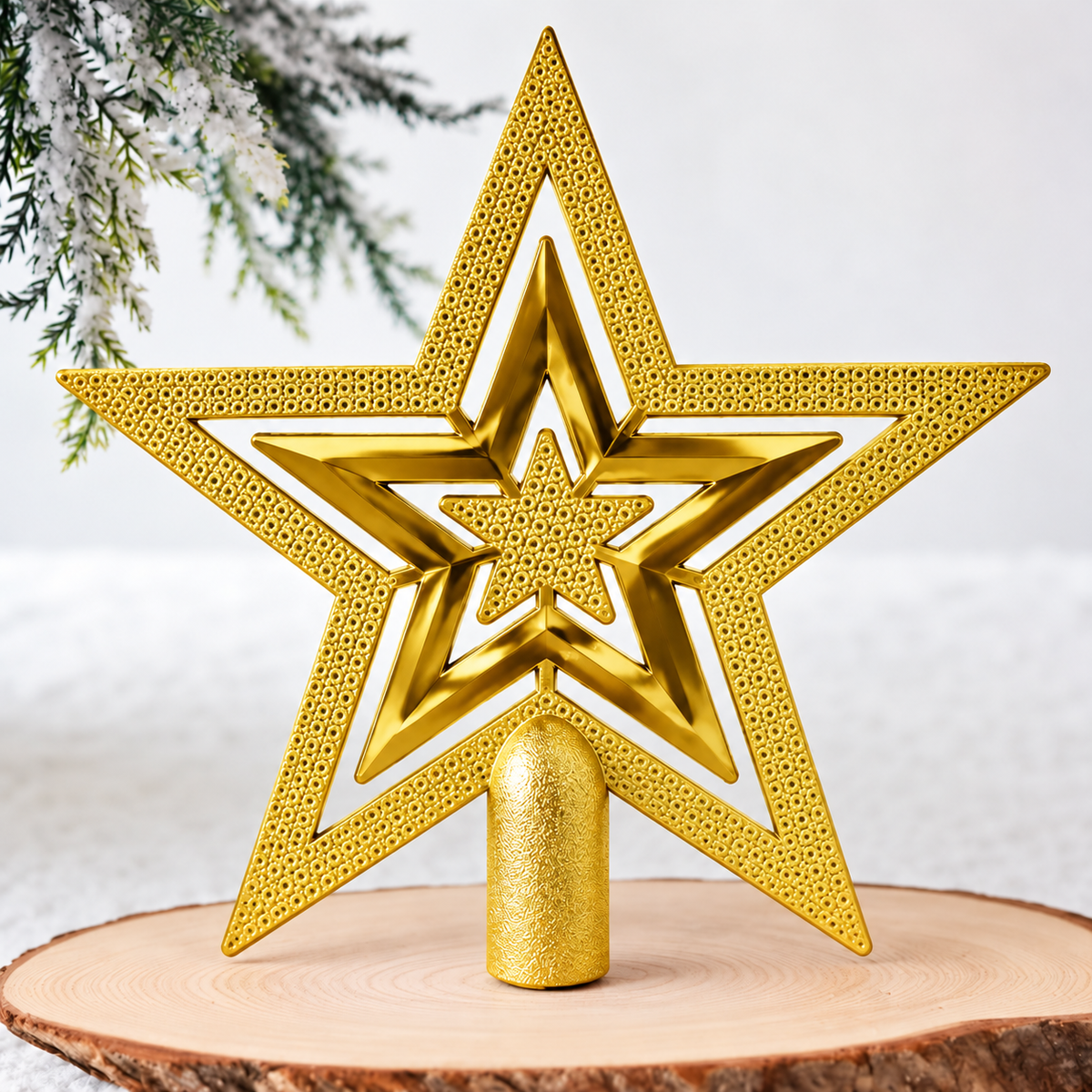 Gold five-pointed hollow layered Christmas tree topper star available in Nairobi, Kenya