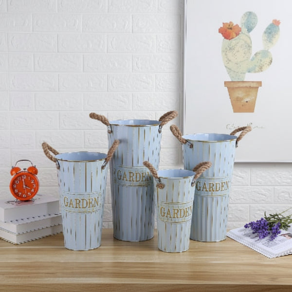 Cylindrical Metallic tin Flower  Vases