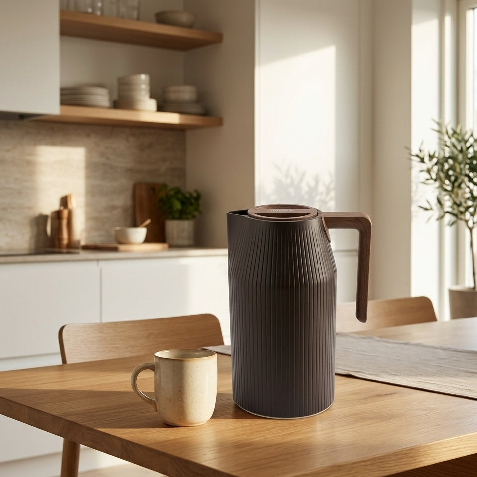 Regal Vacuum Flask 1L RGP43-10C Matte Stainless Steel with Wood Handle - available in Nairobi, Kenya