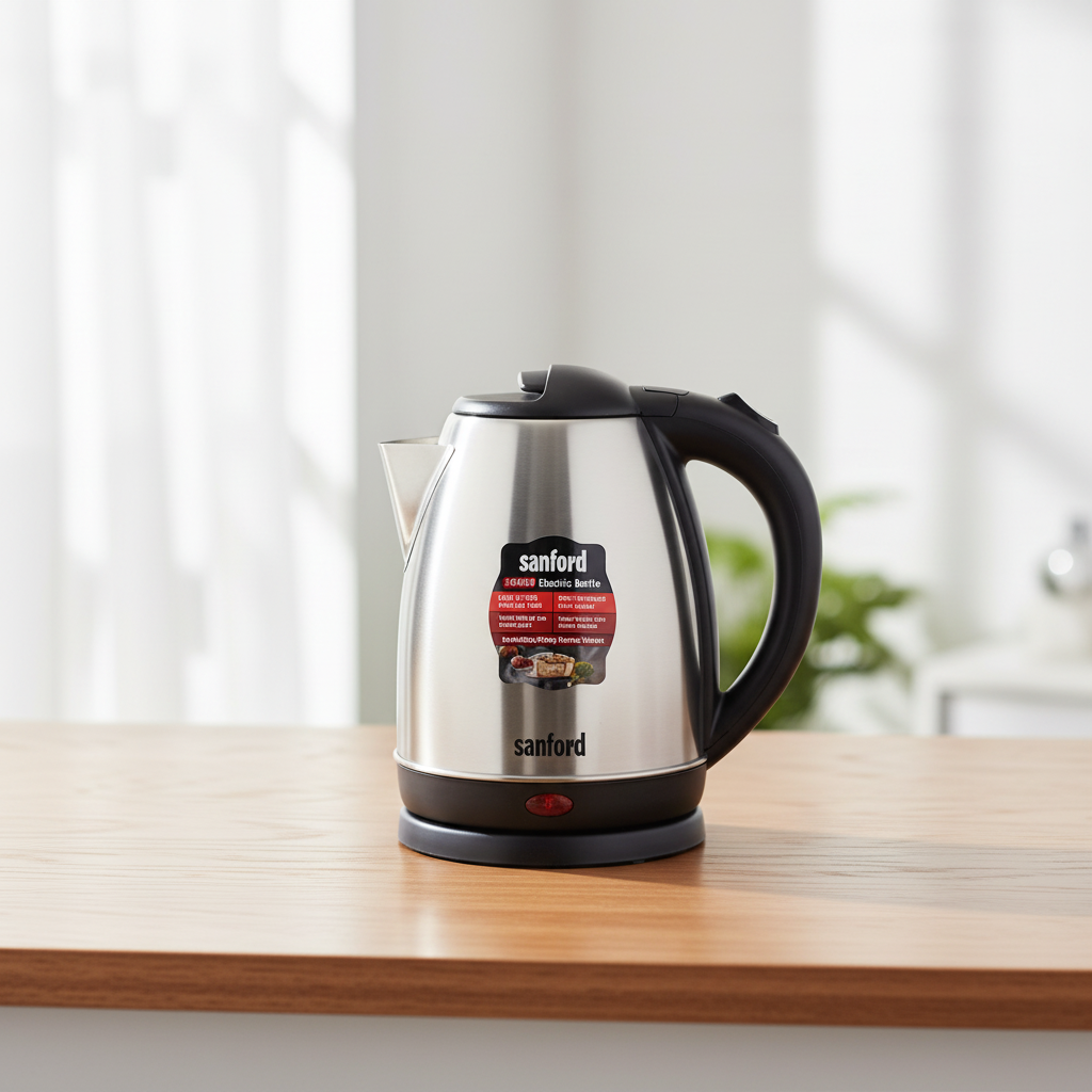 Gemelli Collections stainless steel cordless electric kettle with 360-degree rotational base SF3343EK