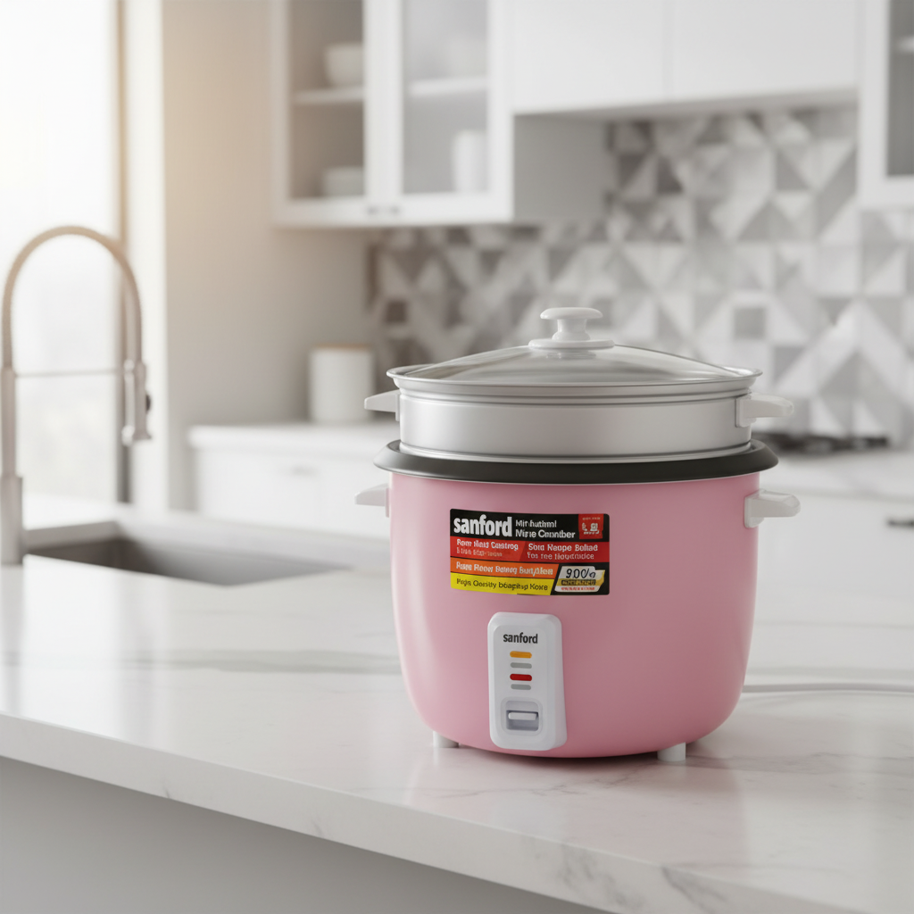 Gemelli Collections Sanford 1.5L rice cooker with non-stick inner pot in pink green and blue SF1160RC