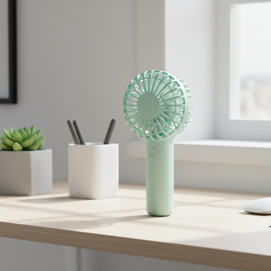 Gemelli Collections rechargeable hand fan with USB Type-C charging and adjustable tilt head SF935HFN-A