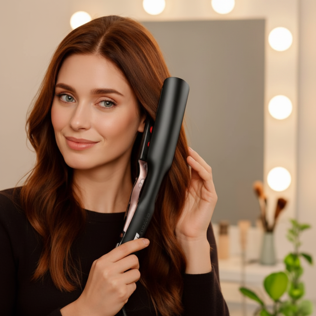 Gemelli Collections Sanford ceramic hair straightener with digital temperature display SF999HST