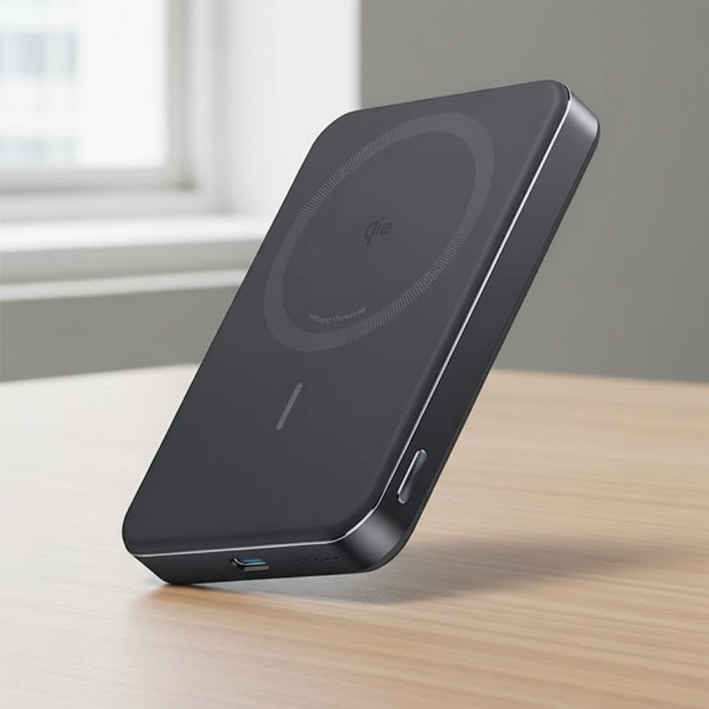 Gemelli Collections Anker MagGo Ultra-Slim Magnetic Power Bank 10,000mAh in black with magnetic wireless charging