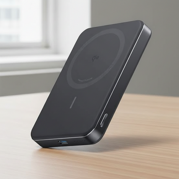 Gemelli Collections Anker MagGo Ultra-Slim Magnetic Power Bank 10,000mAh in black with magnetic wireless charging