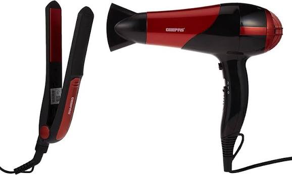 Geepas Hair Dryer and Straightener Combo with Ceramic Coating GHF86036