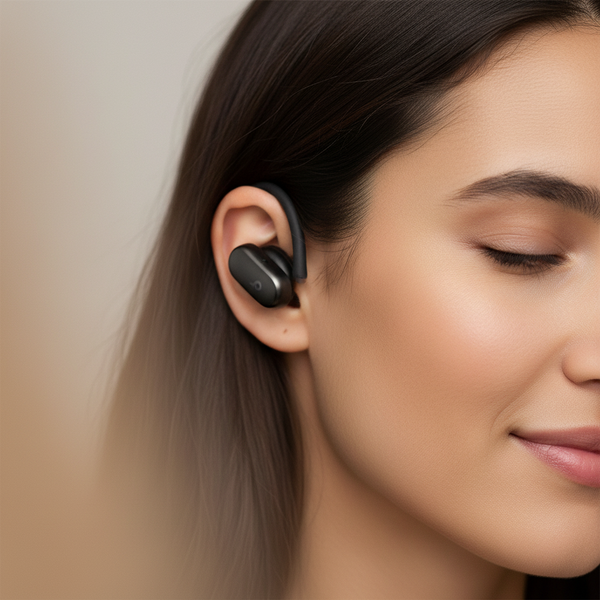 Gemelli Collections Anker Soundcore AeroFit 2 open-ear wireless earbuds in black with adjustable ear hooks