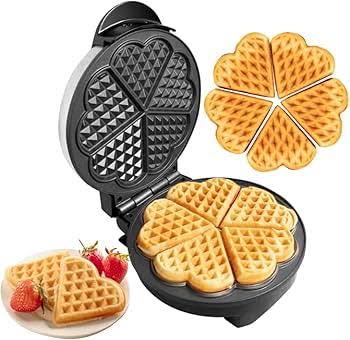 Sanford 5-Piece Heart-Shaped Waffle Maker with Non-Stick Plates - SF5787WM