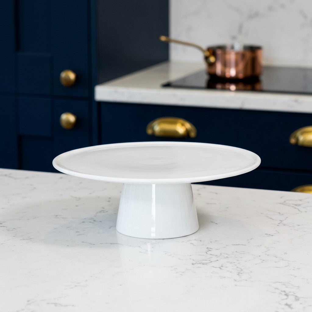 31cm White Round Melamine Cake Stand with Short Pedestal Model 83890