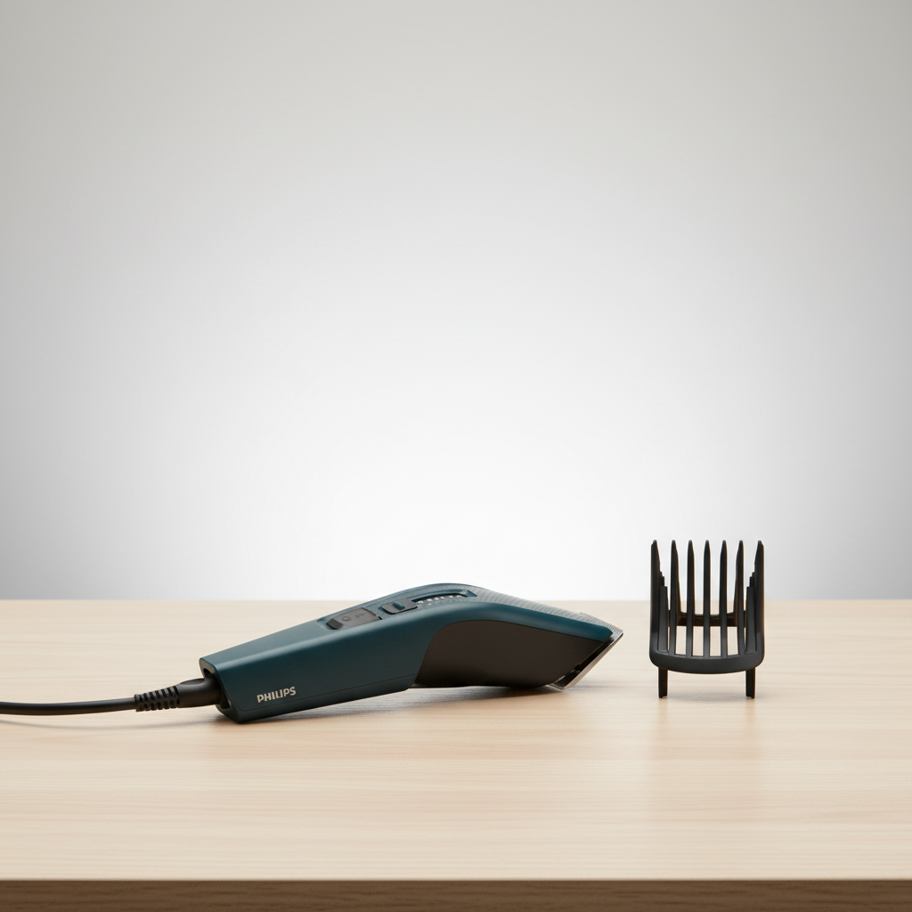Gemelli Collections Philips Hair Clipper Series 3000 with stainless steel blades 13 length settings Trim and Flow Technology DualCut technology corded operation and easy clean design for precise home haircuts and grooming