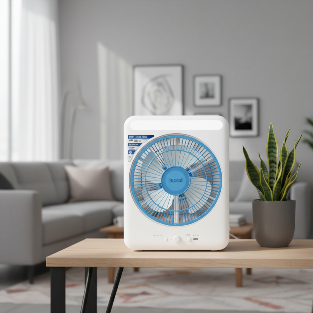 Sanford 12 Inch Rechargeable Box Fan with LED Light - SF919BFN BS
