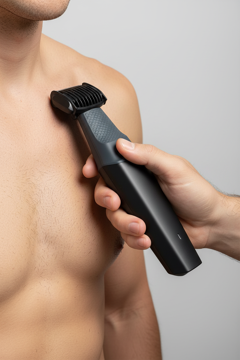 Gemelli Collections Philips body shaver with dual pre trimmers and fixed length setting designed for comfortable body hair trimming and shaving on chest arms legs and torso for everyday grooming and maintenance