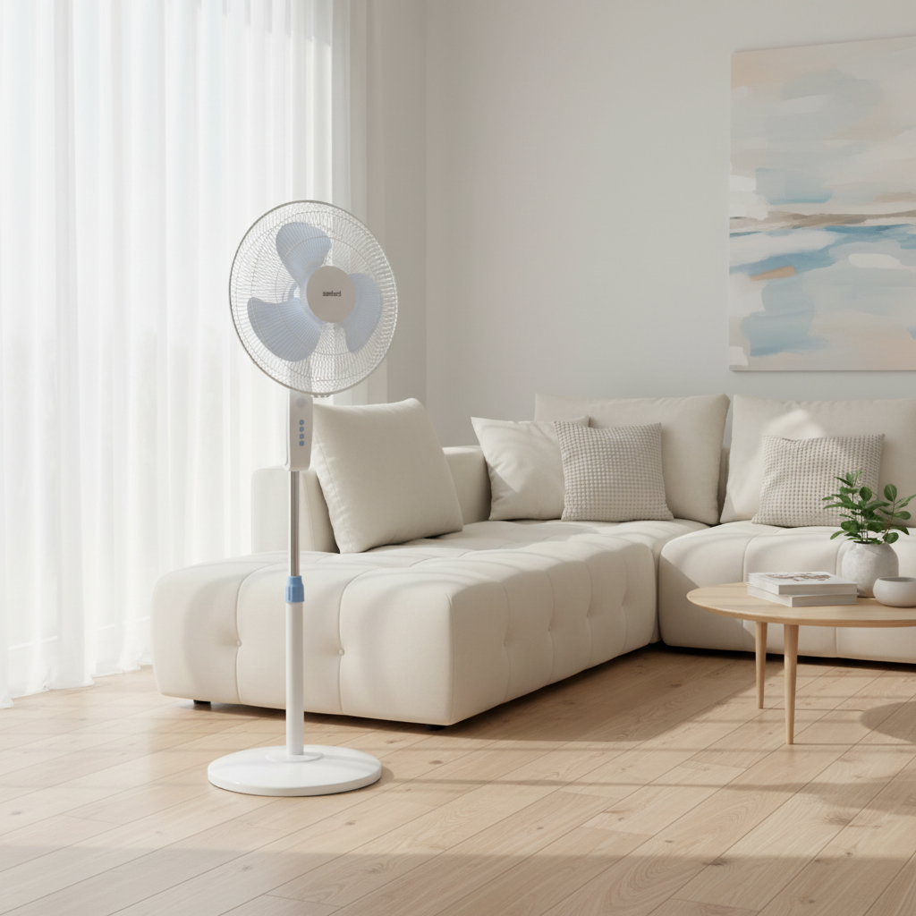 Gemelli Collections Sanford 16 inch stand fan with 5 blades and LED light SF907SFN