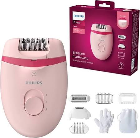 Philips Satinelle Epilator for Legs and Sensitive Areas with 7 Accessories BRE285/00