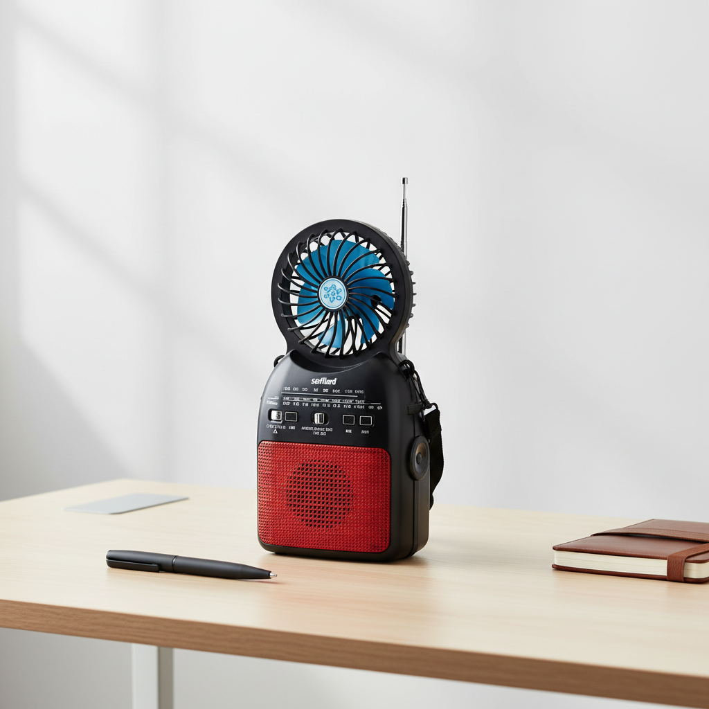 Gemelli Collections Sanford rechargeable multifunction radio with fan and LED light SF1017PR