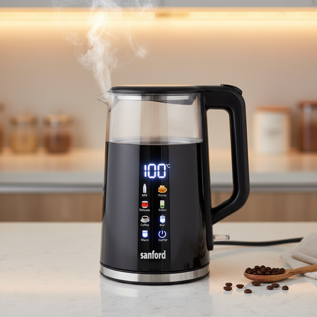 Sanford 1.7L Smart Glass Kettle with Digital Touch Display - SF3361EK