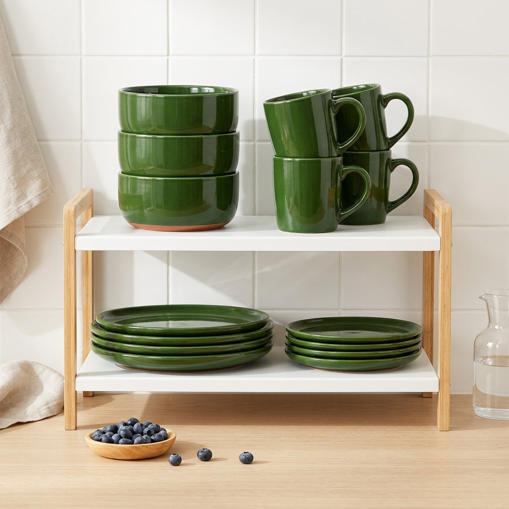 Dinner Set with Mugs, Side Plates, Bowls and Dinner Plates 16 Piece and 24 Piece Options