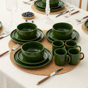 Dinner Set with Mugs, Side Plates, Bowls and Dinner Plates 16 Piece and 24 Piece Options