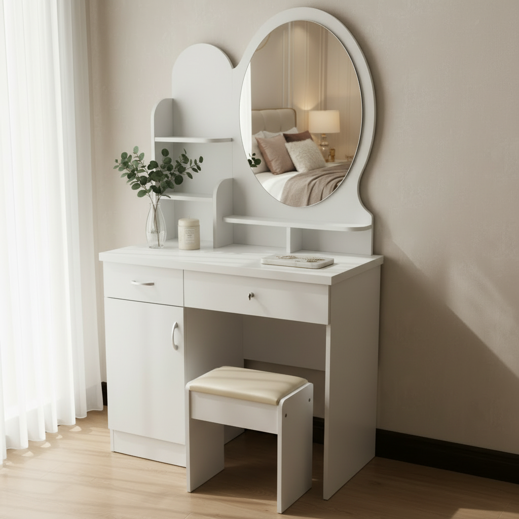 Dressing Table  with Stool and Mirror