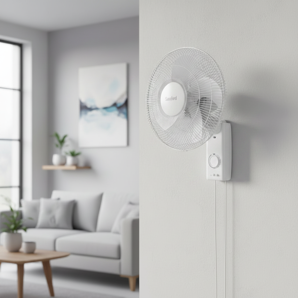 Sanford16-Inch Wall Fan with 5 Blades and Wide-Angle Airflow - SF932WFN