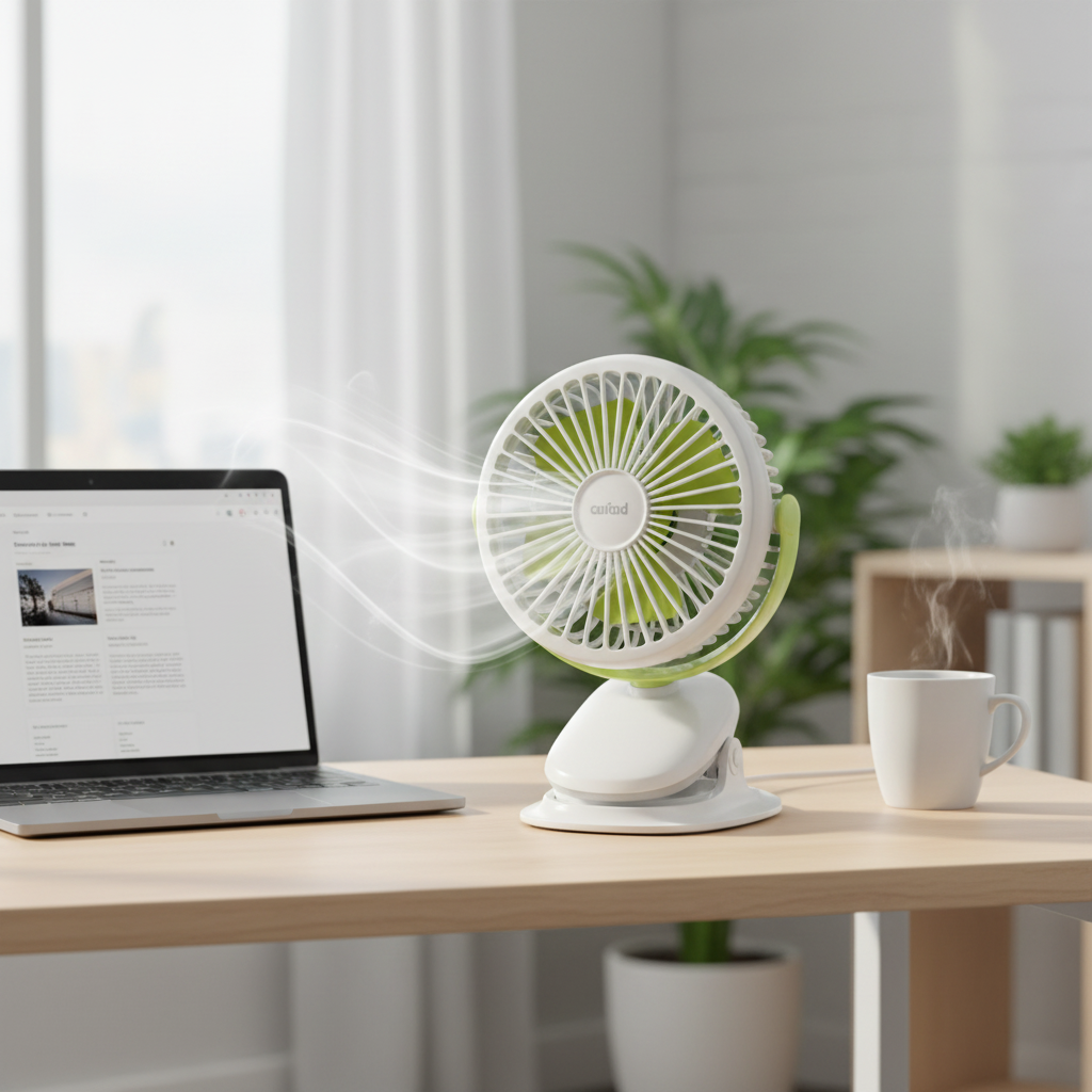its a  fan  not that big can stay on a desk show it on use