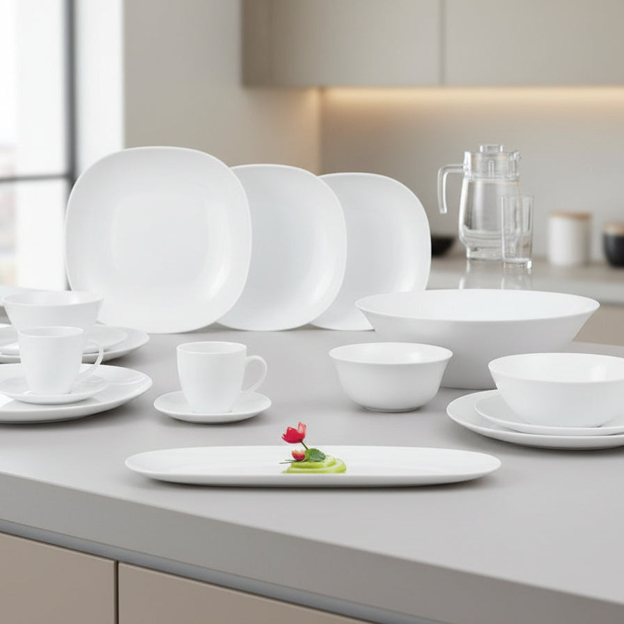 Luminarc Neo Carine White 46pc Dinner set-N4781