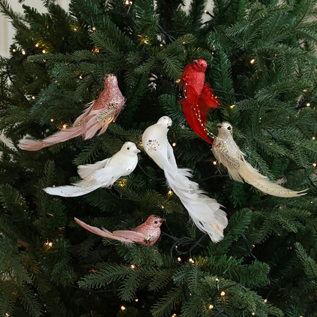 Medium colourful artificial foam Christmas bird ornaments, 2-piece set, available in Nairobi, Kenya