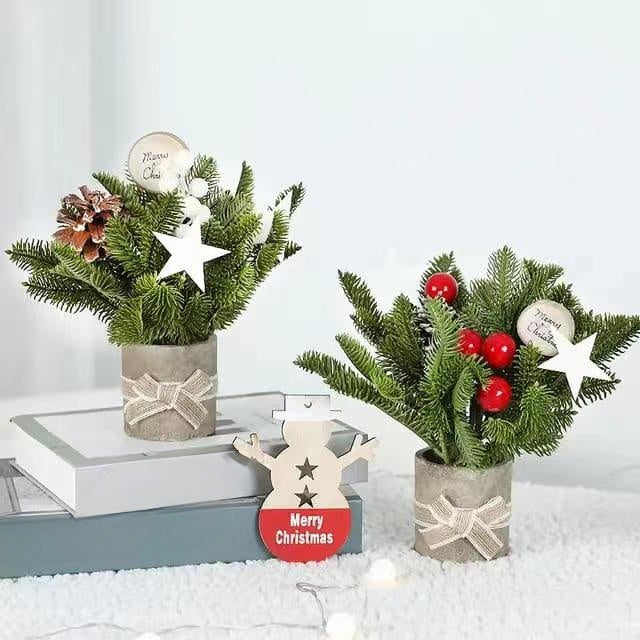 Mini tabletop Christmas tree with decorative ornaments for festive home and office decoration, available in Nairobi, Kenya