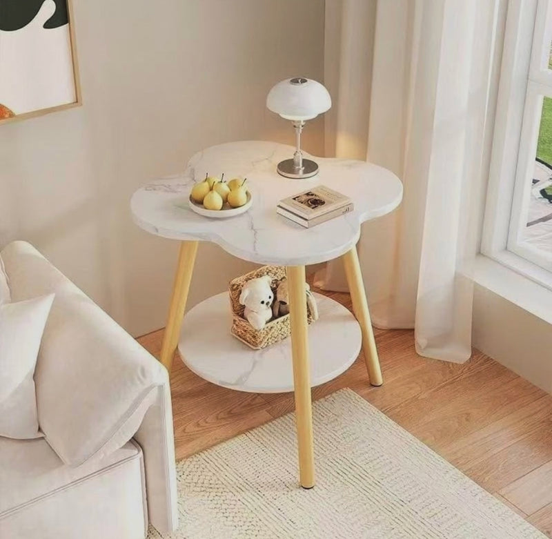 White Variant: Minimalist side table 50 × 50cm in white for living room and bedroom, available in Nairobi, Kenya