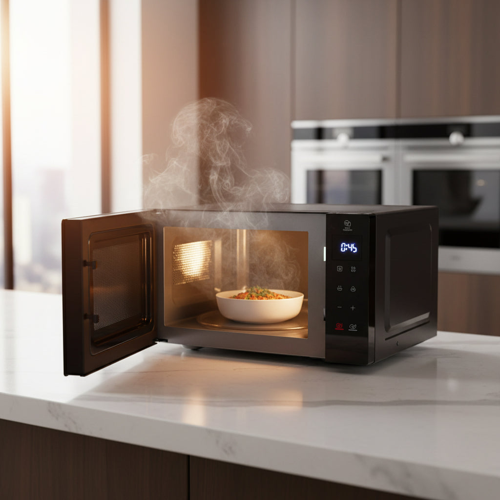 LG MS2032GAS 20L microwave oven, black, EasyClean™ anti-bacterial interi