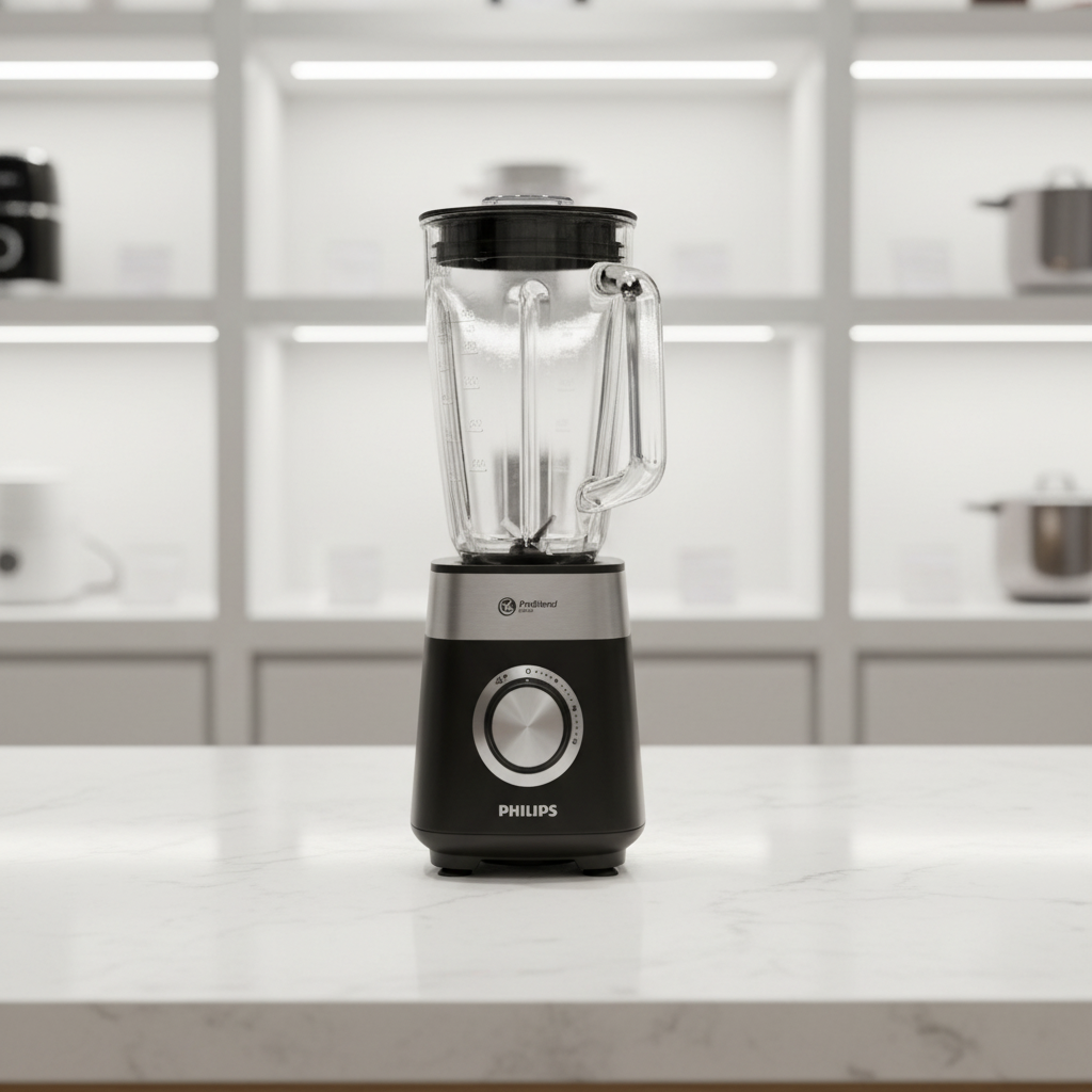 5000 Series 800W blender with 2L glass jar, ProBlend Crush Technology, and 6-star stainless steel blades for smoothies, soups, and ice crushing HR2228/91