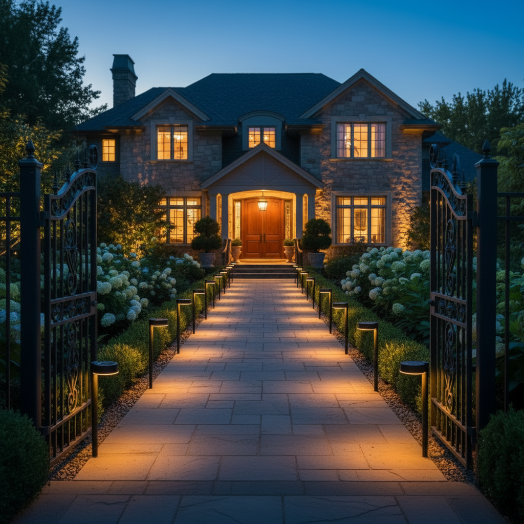 Philips LED Solar Pedestal Pathway Light Round 200 Lumen Vynce