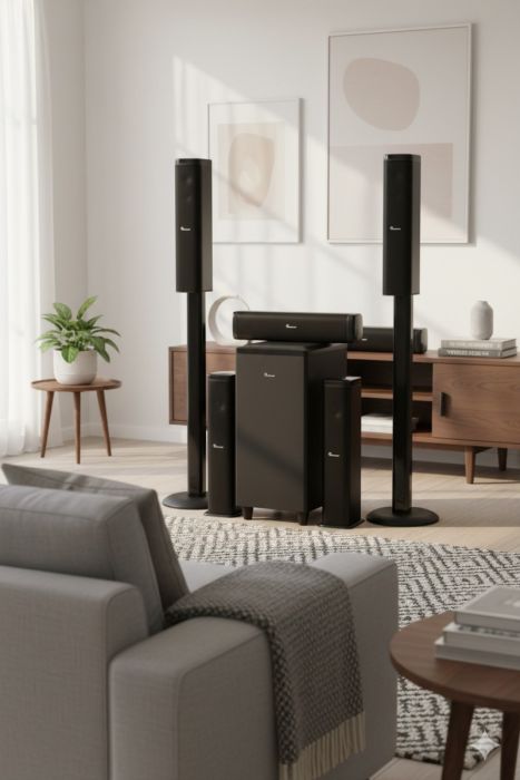5.1CH multimedia speakers RA/108 210W subwoofer 8 inch Bluetooth optical USB LED display