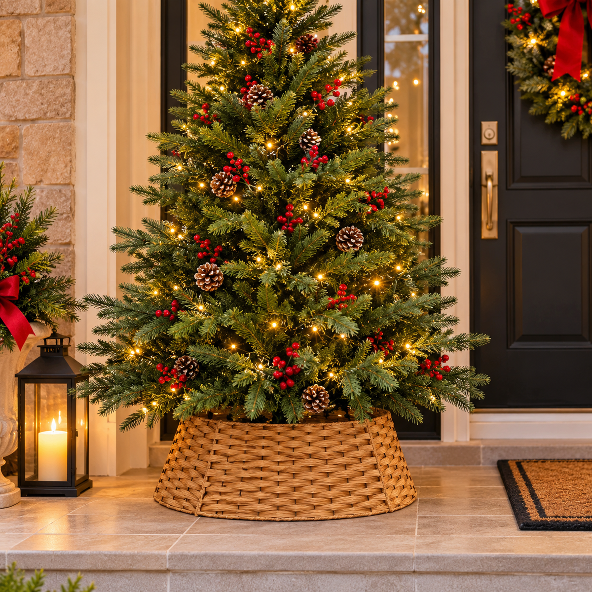 Rattan Christmas tree skirt woven tree base cover available in Nairobi, Kenya