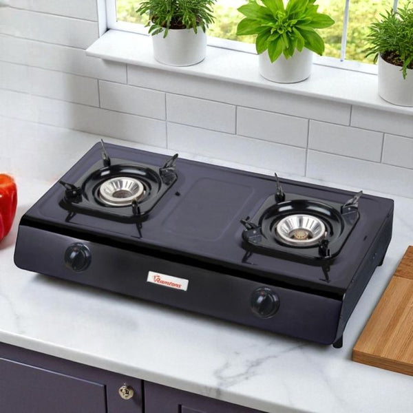 2 burner teflon gas cooker RG/516 black finish