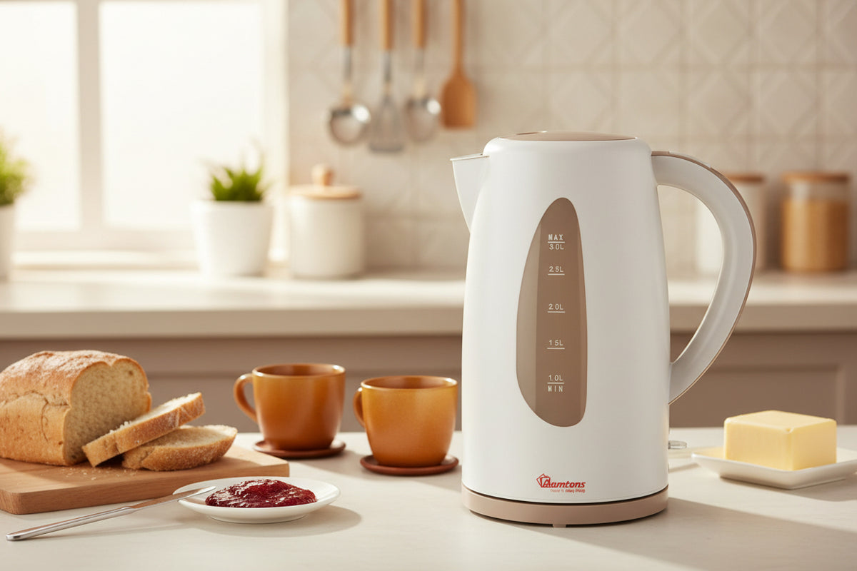Ramtons Cordless Electric Kettle 3 Liters White & Brown – RM/591 ...