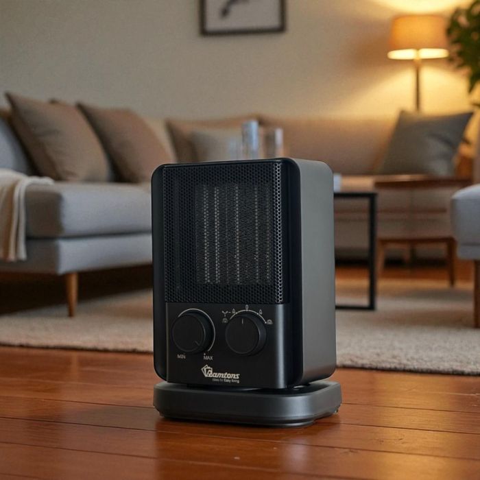 Oscillating fan heater with 2000W heating power and built-in safety protection