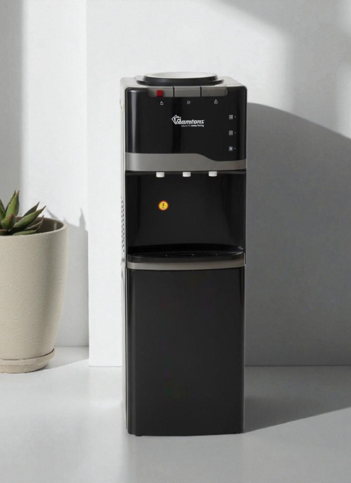 black free standing hot cold water dispenser RM/783 top loading compressor cooling